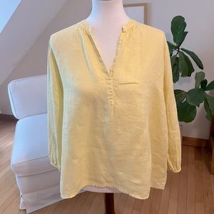 Velvet Graham and spencer Ileana linen top in citron NWT